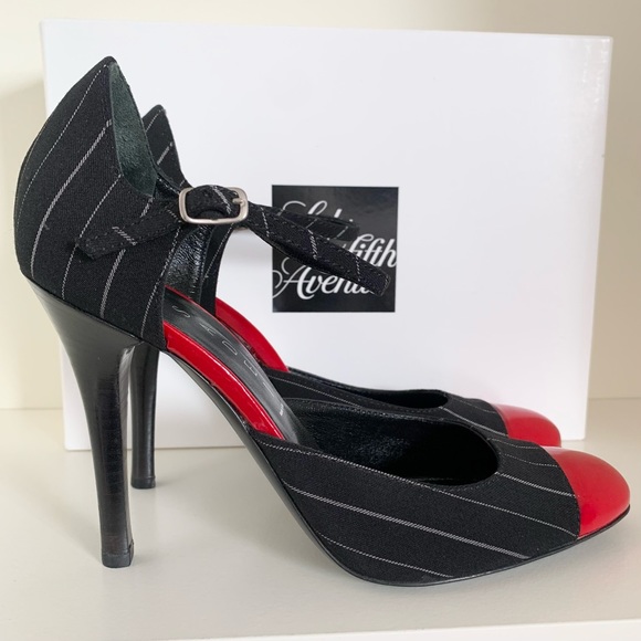 Casadei pinstripe cap toe heel made in Italy - Picture 15 of 16